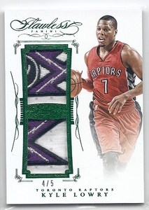 2014-15 Panini Flawless Kyle Lowry Dual Patch Emerald /5