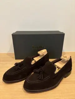 Loake ダークブラウン スエード ローファー