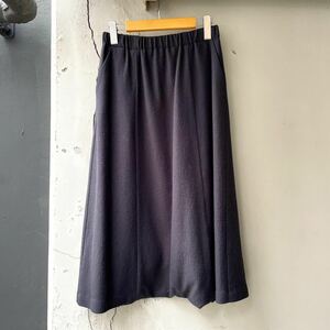 evam eva エヴァムエヴァ ウール100% サルエルパンツ ウエストゴム ブラック 無地 パンツ 美品