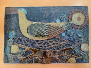 Stig Lindberg リンドベリ　鳥と太陽　陶板