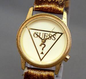 EU-9062■GUESS ゲス ？レディース腕時計 3針 ゴールドカラー 中古