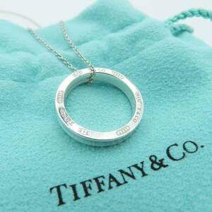 希少 美品 Tiffany&Co. ティファニー ナロー オープン サークル シルバー ネックレス SV925 1837 VV7