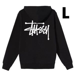 ステューシー BASIC STUSSY ZIP HOODIE☆パーカー L 黒