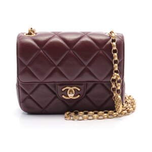 シャネル ミニマトラッセ20 ブランドオフ CHANEL レザー ショルダーバッグ ラムスキン 中古 レディース