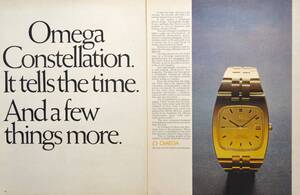 稀少・時計広告！1970年オメガ 時計広告/Omega Constellation Chronometer/Automatic Watch/W