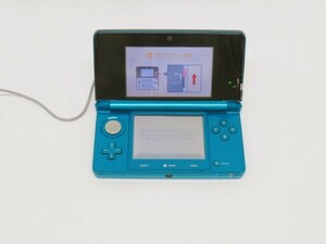 ♪hatc2940-1 526 Nintendo 任天堂 3DS CTR-001 ブルー 本体 電源コード付き ニンテンドー 初期化済み