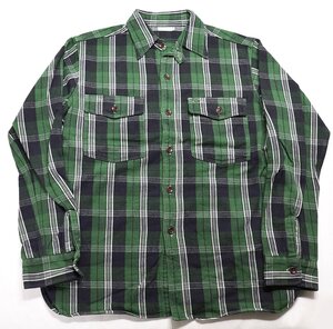 Warehouse (ウエアハウス) Lot 3022 FLANNEL SHIRTS WITH CHINSTRAP / フランネルシャツ G柄 美品 グリーン size 40(L) / ダックディガー