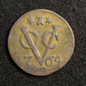 KM#152/オランダ領東インド VOC DUIT銅貨（1764）ゼーラント・ミント[E1149] コイン,蘭印,インドネシア