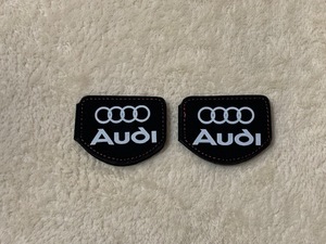 Audi アウディ　黒赤ステッチスエード革シートベルト防ラークリップ 　２個セット