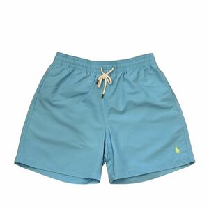 【新品】 POLO RALPH LAUREN ポロラルフローレン ハーフパンツ スイムショーツ 短パン メンズ S 水色/ブルー 水陸両用 ワンポイント 刺繍