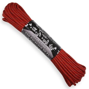 ATWOOD ROPE 反射材 550パラコード タイプ3 レッド [ 15m ] アトウッドロープ ARM 商用