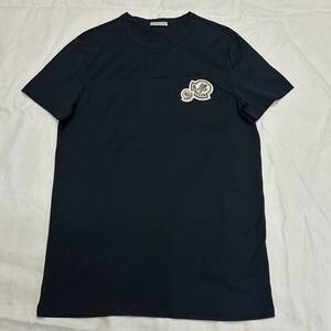 【美品】【最安値】MONCLER モンクレール　半袖Tシャツ　ダブルワッペン　ネイビー　M