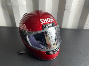 中古品☆ SHOEI ショウエイ フルフェイスヘルメット ヘルメット RED M 57-58cm RDV 赤 ネジ外れあり