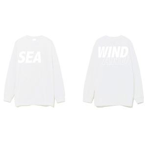 新品 WIND AND SEA ビッグ ロゴ ロング Tシャツ ロンT 白 L ウィンダンシー WDS