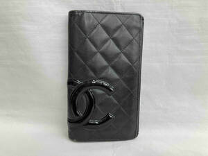 CHANEL シャネル カンボンライン 12817199 二つ折り財布 ブラック