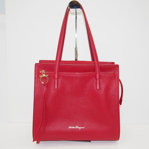 Salvatore Ferragamo エイミーガンチーニ レザートートバッグ ハンドバッグ 鞄 BAG ∴WB916