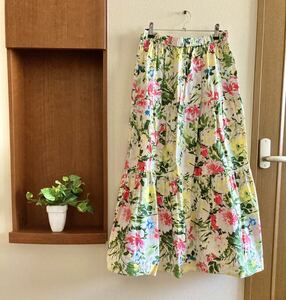 送料無料 size S H&M 花柄 ロングスカート / エイチアンドエム ティアードスカート ギャザースカート