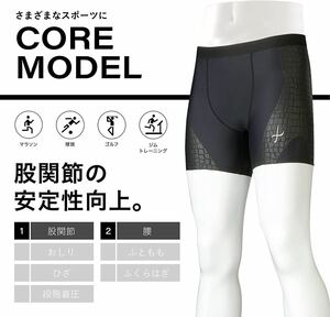 ワコール CW-X メンズ 股関節用ガード パンツ M　黒　新品　5,500円　吸汗速乾　コンプレッション 前開き　サポート サポーター タイツ