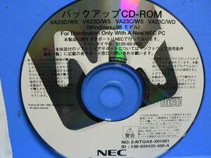 送料最安 120円 CDN23：NECバックアップCD　VA23D/WX、-WS、VA23C/WS、-WD（Windows98モデル）