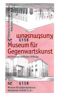 スイス　バーゼル美術館 入場半券　2001年使用済み　コレクションに 