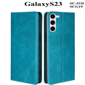 GalaxyS23 レザー手帳型ケース　SC-5１D/SCG19　スカイブルー