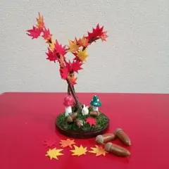 クレイフラワー　紅葉　キノコ　ハンドメイド