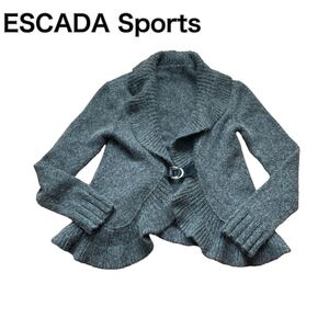 ESCADA Sports エスカーダ スポーツ カーディガン ニットジャケット グレー フレア M相当