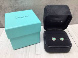 9089■希少 Tiffany&Co. ティファニー リターン トゥ ラブハート ティファニーブルー スタッド ピアス SV925 シルバー 重量約2.4ｇ