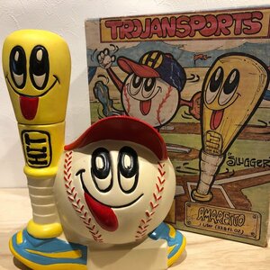 【箱少難あり】 TROJANSPRTS HOMER SLUGGER アメリカ 野球ボール バット アメリカ雑貨　アメリカン 陶器 置物 USA メジャーリーグ 管理001