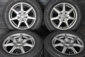 N1/条件付送料無料 美品 GOODYEAR ICENAVI6 195/65R15×6J +53 5H PCD114.3 4本セット アイシス ノア ヴォクシー ステップワゴン ナビ6