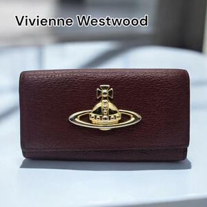 【1点限り】Vivienne Westwood キーケース 三つ折り オーブ ワインレッド