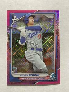 199枚限定 大谷翔平 2024 Bowman Chrome PINK MOJO REFRACTORリフラクター ドジャース Shohei Ohtani MLBカード 