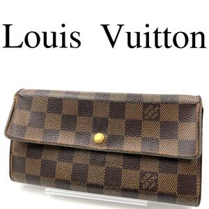 Louis Vuitton ルイヴィトン 長財布 ダミエ ロゴ金具 総柄 PVC