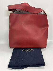 【12A53】 1円スタート CELINE / MC98/1 セリーヌ ハンドバッグ ワンハンドルバッグ レッド 保存袋付き