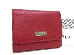 FURLA フルラ レザー 二つ折り 財布 ウォレット 札入れ 小銭入れ レディース レッド系 DE4641