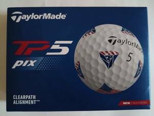 送料無料 新品 1ダース 12球 ゴルフボール TaylorMade テーラーメイド ゴルフ TP5 PIX USA 星条旗 ロゴ USA直輸入品