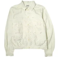 新品 RRL ダブルアールエル 24SS MATHIEU COTTON SATEEN WORK JACKET ペイントスプラッター サティーンワークジャケット 782928617001 M Off White Double RL トラッカー アウター