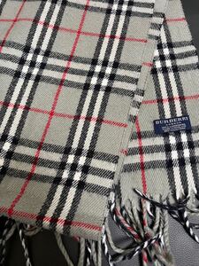 BURBERRY バーバリー マフラー ストール ノバチェック ラム　ウール100% グレー系 メンズ レディース ユニセックス　英国製