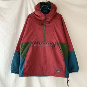 80s 90s USA製 L.L.Bean エルエルビーン 3M シンサレート 中綿 アノラックパーカー チロリアン M 赤系 ヴィンテージ old