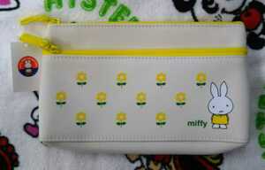 ☆未使用☆miffy ミッフィー 2ファスナーポーチ　miffy 50th anniversary　送料￥１４０ ♪