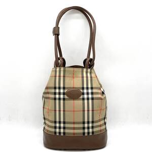 1円 美品 Burberrys BURBERRY バーバリー ノバチェック シャドーホース ワンショルダー トートバッグ 肩掛け ブラウン ヴィンテージ