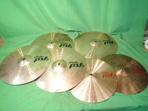 nt241212-006C8 割れシンバル6枚セット パイステ PAISTE PST５ PST７ Rock Crash 16” ロッククラッシュ 14” 中古 ジャンク 