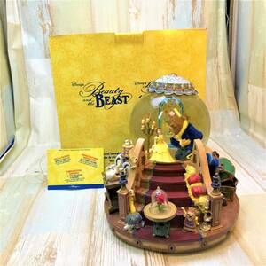 レア★美女と野獣 Beauty and the Beast ルミエール コグスワース バラ ポット婦人★オルゴール スノードーム スノーグローブ★Disney TDL