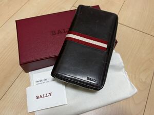 未使用品♪ バリー TALEN/271 6206814 長財布 ラウンドファスナー カード12 チョコレートカーフブラウン ロングウォレット