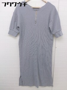 ◇ natural couture NICE CLAUP 五分袖 膝下丈 ワンピース サイズF グレー系 レディース