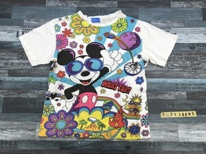 東京 DISNEY RESORT ディズニー レディース サングラスミッキー プリント 半袖Tシャツ S 白マルチカラー