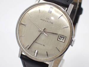 稼動品 1円～☆MOVADO モバード AT/自動巻き メンズ腕時計 Kingmatic キングマティック シルバー文字盤 デイト アンティーク/N0402-13200 