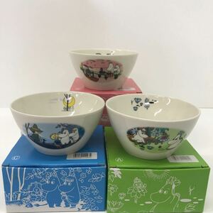 214　中古　ムーミン　サークルＫサンクス　ノベルティ　絵皿　ボウル3枚セット　非売品　Moomin　保管品　小どんぶり皿