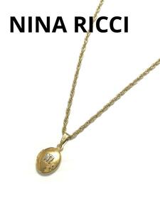 美品　NINA RICCI ニナリッチ　ロゴ ネックレス ゴールド　ネックレス