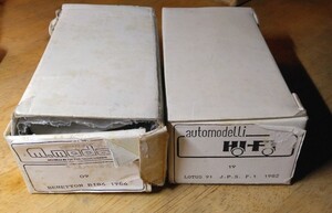 1/43 HiFi automodelli製 ロータス91 ホワイトメタル未組立キットを出品　m.models製ベネトB186のオマケ付き